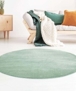Tappeto rotondo in velluto Gala - Verde menta - sfeer, thumbnail