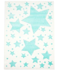 Tappeto bambini con stelle - Stella crema/blu menta - overzicht boven, thumbnail