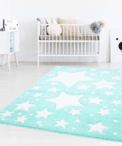 Tappeto bambini con stelle - Stella blu menta/crema - sfeer