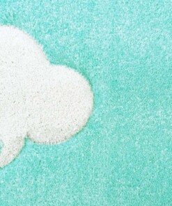 Tappeto bambini nuvola - Cloud blu menta - close up materiaal, thumbnail
