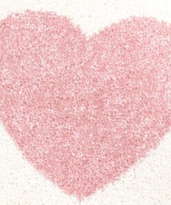 Tappeto bambini con cuori quadrato - Amie crema/rosa - close up materiaal, thumbnail