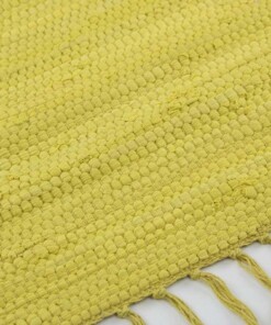 Tappeto kilim - Bomull giallo - close up zijkant, thumbnail Tappeto kilim - Bomull giallo - close up zijkant, thumbnail