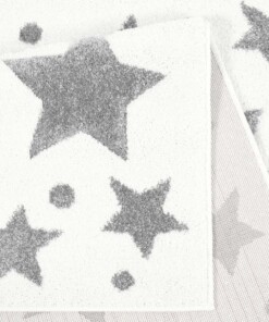 Tappeto bambini quadrato stelle - Stella crema/grigio - close up vouw, thumbnail
