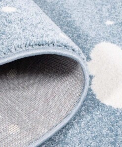 Tappeto bambini nuvola - Luna blu/crema - close up vouw, thumbnail
