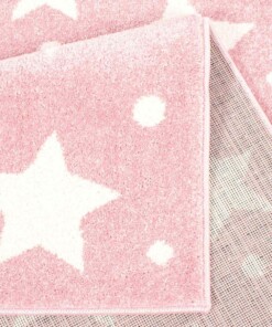 Tappeto bambini quadrato stelle - Stella rosa/crema - close up vouw, thumbnail