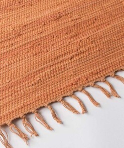 Tappeto kilim - Bomull terracotta - close up zijkant, thumbnail
