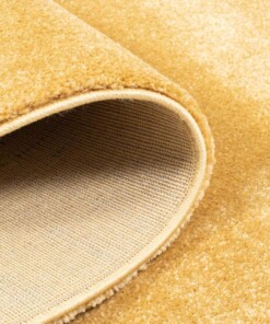 Tappeto rotondo in velluto Gala - Giallo - close up vouw, thumbnail