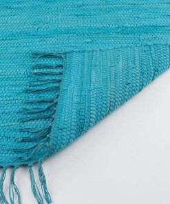 Tappeto kilim - Bomull turchese - close up vouw, thumbnail