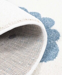 Tappeto bambini nuvola - Luna crema/blu - close up vouw, thumbnail