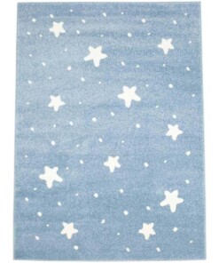 Tappeto bambini con stelle - Lyra blu/crema - overzicht boven