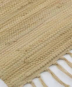 Tappeto kilim - Bomull beige - close up zijkant, thumbnail