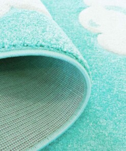 Tappeto bambini nuvola - Cloud blu menta - close up vouw, thumbnail
