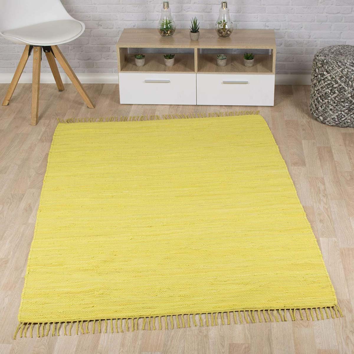 Tappeto kilim - Bomull giallo - sfeer Tappeto kilim - Bomull giallo - sfeer