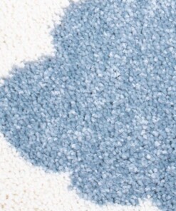 Tappeto bambini nuvola - Luna crema/blu - close up materiaal, thumbnail