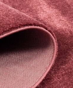 Tappeto rotondo in velluto Gala - Rosso - close up vouw, thumbnail