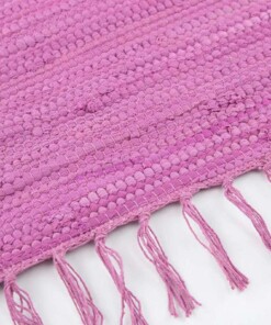 Tappeto kilim - Bomull viola - close up zijkant, thumbnail