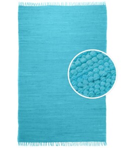 Tappeto kilim - Bomull turchese - overzicht boven