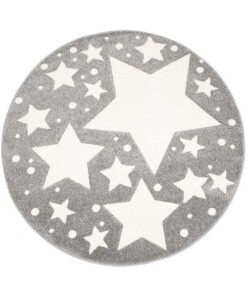 Tappeto bambini rotondo stelle - Stella grigio/crema - overzicht boven