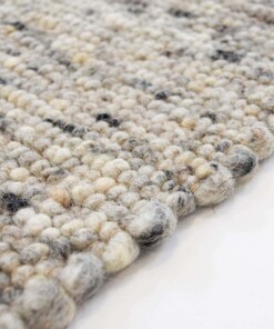 Tappeto in lana tessuto a mano Ylva - Grigio - close up zijkant, thumbnail
