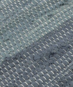 Passatoia kilim - Bomull blu/bianco - close up materiaal, thumbnail