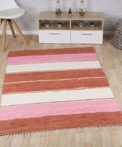 Tappeto kilim - Bomull rosso/bianco - sfeer