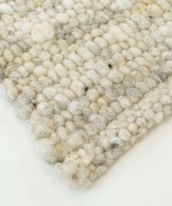 Tappeto in lana tessuto a mano Veve - Beige/Grigio - close up hoek, thumbnail