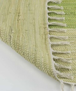 Tappeto kilim - Bomull verde/bianco - close up vouw, thumbnail