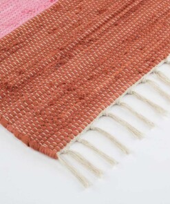 Tappeto kilim - Bomull rosso/bianco - close up hoek, thumbnail