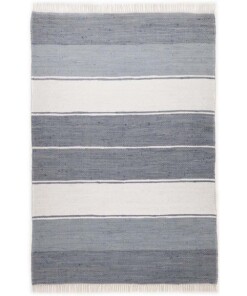 Tappeto kilim - Bomull blu/bianco - overzicht boven