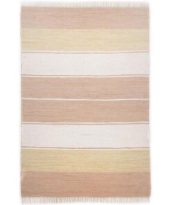 Tappeto kilim - Bomull beige/bianco - overzicht boven