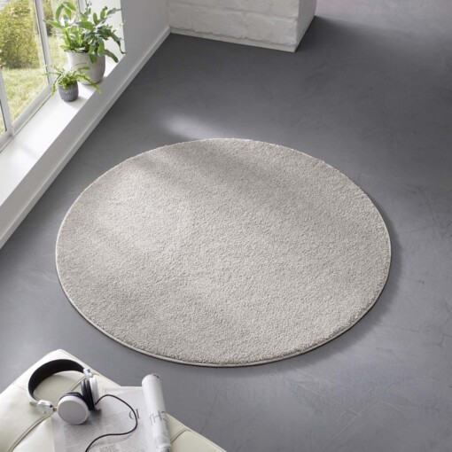 Tappeto rotondo a pelo raso Qualis - Grigio - sfeer
