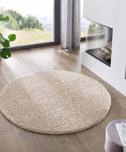 Tappeto rotondo a pelo lungo Classic - Crema - sfeer, thumbnail Tappeto rotondo a pelo lungo Classic - Crema - sfeer, thumbnail