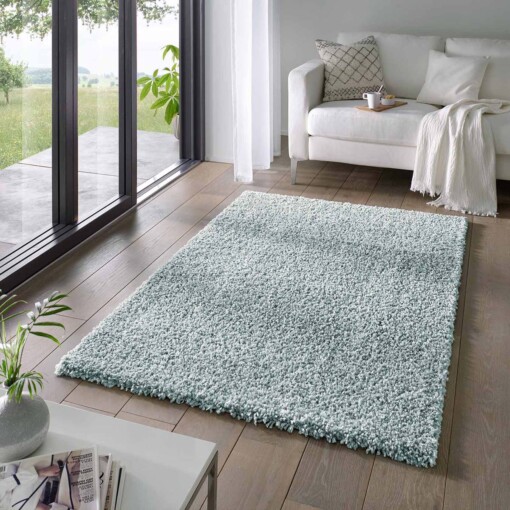Tappeto a pelo lungo Classic - Azzurro - sfeer