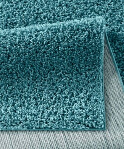 Tappeto pelo lungo - Spectrum turchese - close up vouw, thumbnail
