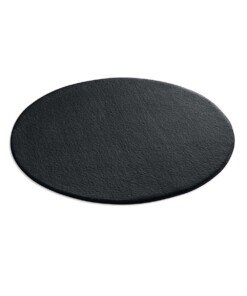 Tappeto soffice rotondo Loft - Nero (lavabile a 30°C) - overzicht schuin