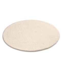 Tappeto soffice rotondo Loft - Crema (lavabile a 30°C) - overzicht schuin
