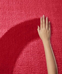 Tappeto soffice rotondo Loft -Rosso (lavabile a 30°C) - close up materiaal, thumbnail