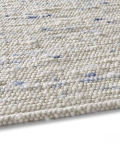 Tappeto in lana tessuto a mano Oslo - Crema/Blu - close up zijkant, thumbnail Tappeto in lana tessuto a mano Oslo - Crema/Blu - close up zijkant, thumbnail