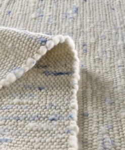 Tappeto in lana tessuto a mano Oslo - Crema/Blu - close up vouw, thumbnail Tappeto in lana tessuto a mano Oslo - Crema/Blu - close up vouw, thumbnail