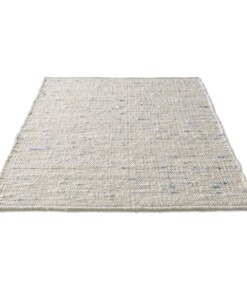 Tappeto in lana tessuto a mano Oslo - Crema/Blu - overzicht schuin, thumbnail Tappeto in lana tessuto a mano Oslo - Crema/Blu - overzicht schuin, thumbnail