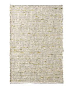 Tappeto quadrato in lana tessuto a mano Oslo - Crema/Verde - overzicht boven