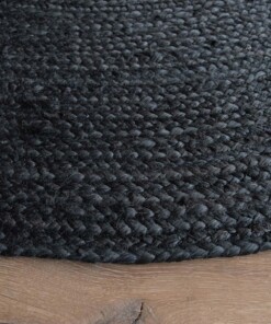 Tappeto rotondo in juta Pure - Nero [edizione speciale]