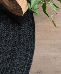 Tappeto rotondo in juta Pure - Nero [edizione speciale]
