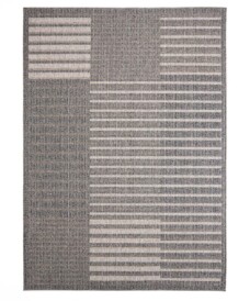 Tappeto da esterno a quadri Urban - Blu/Grigio - overzicht boven, thumbnail