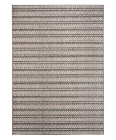 Passatoia da esterno a righe Vinca - Grigio/Crema - overzicht boven, thumbnail