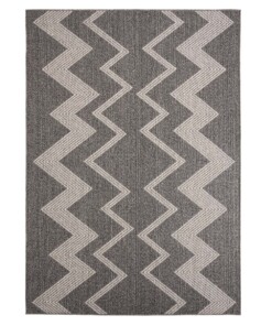 Tappeto zigzag da esterno Sunny - Grigio scuro - overzicht boven