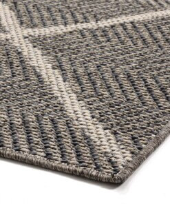 Passatoia da esterno stile scandinavo Verner Grigio/Crema - close up hoek, thumbnail Passatoia da esterno stile scandinavo Verner Grigio/Crema - close up hoek, thumbnail