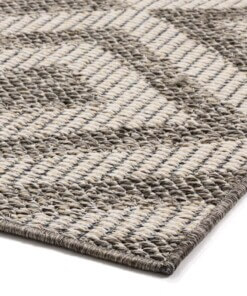 Passatoia da esterno Kjeld a rombi - Grigio/Crema - close up hoek, thumbnail Passatoia da esterno Kjeld a rombi - Grigio/Crema - close up hoek, thumbnail