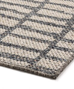 Passatoia da esterno effetto pietra - Blu scuro/Crema - close up hoek, thumbnail