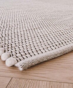 Tappeto in lana Lett - Bianco - close up hoek, thumbnail Tappeto in lana Lett - Bianco - close up hoek, thumbnail